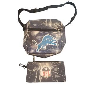 Detroit Lions NONINSULATED lunch bag with strap and NFL pencil case set